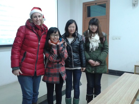 With some of my students after exams during my last semester