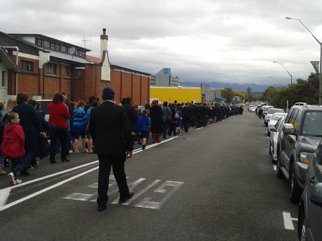 Following the Anzac Day local community procession